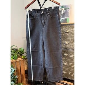 Old Navy OG Loose High Rise Jeans Washed Black Straight Leg Womens Size 10
